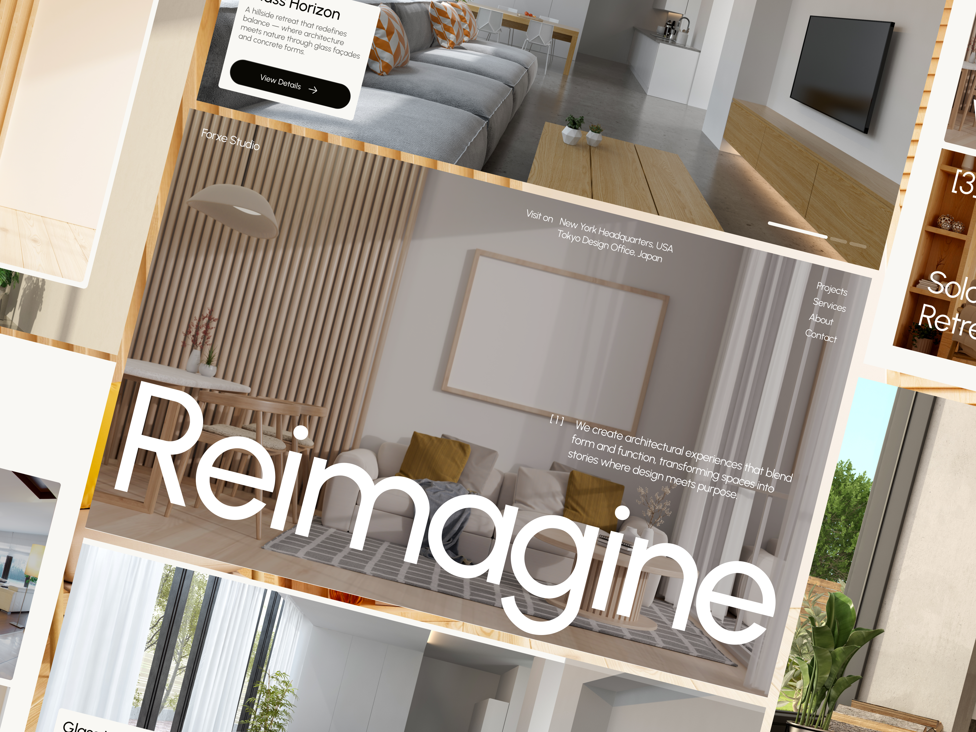 Forxe – Architecture Studio Landing Page 3d animation branding crm dashboard design figma graphic design illustration logo motion graphics saas typography ui ux vector web development webflow website wordpress