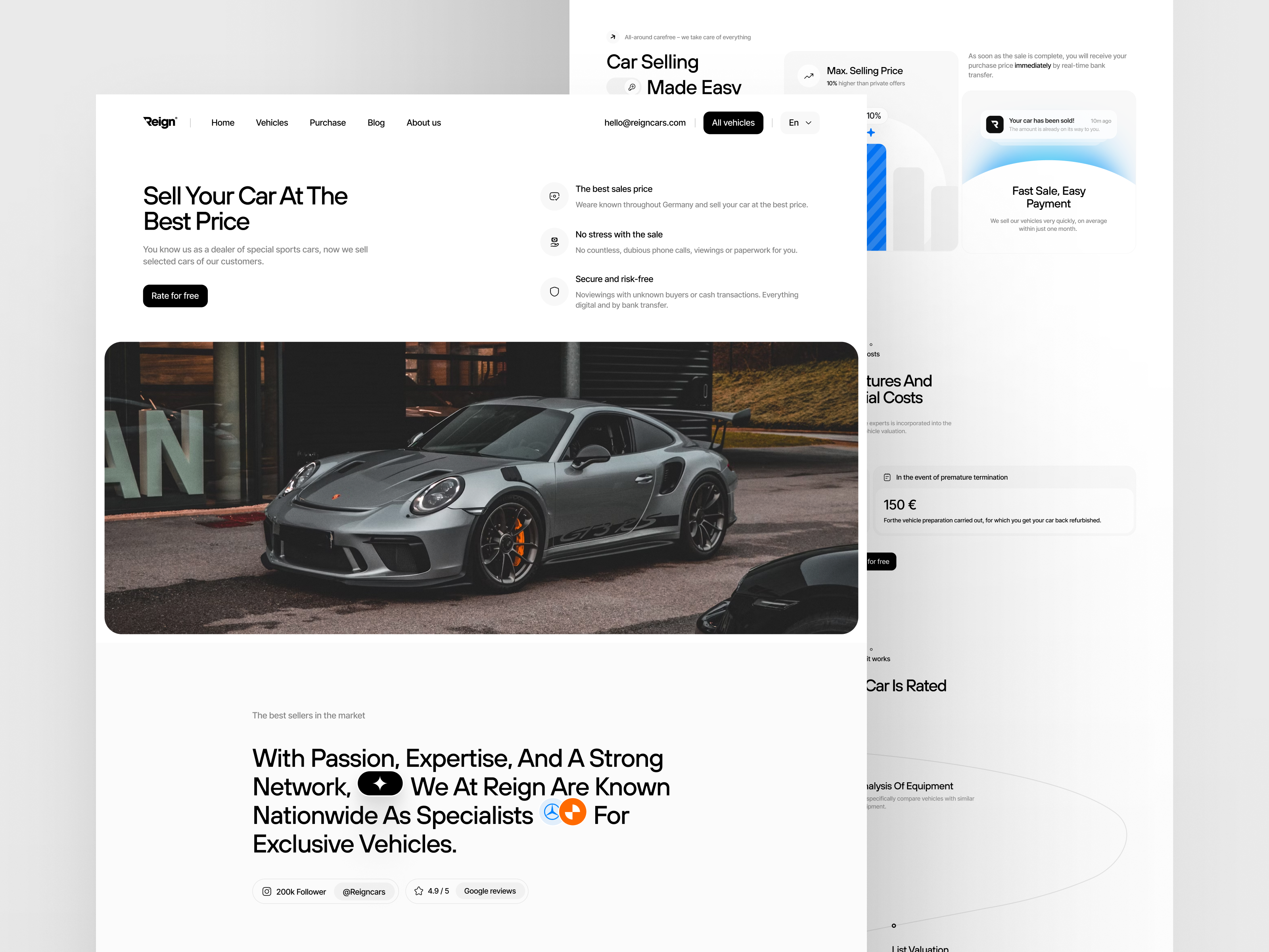 Exotic Car Showroom - Sell Your Car Page automobile car clean dealership exotic car graphic design homepage interface minimal sell car showroom sport car ui user interface ux web web design website
