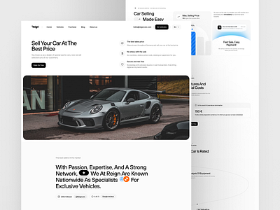 Exotic Car Showroom - Sell Your Car Page automobile car clean dealership exotic car graphic design homepage interface minimal sell car showroom sport car ui user interface ux web web design website