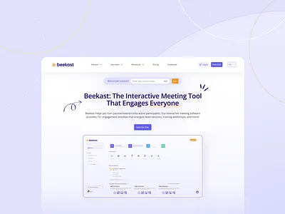 Beekast app branding design graphic design illustration landing page ui uiux web design