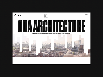 ODA Architecture. Main Page animation architecture design graphic design typography ui ux web design