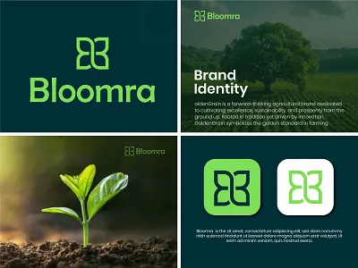 Farming logo and brand identity design bloomr brandidentity branding brandingidentity brandmark design farming logo graphic design greenbranding logo logotype modern naturalinspiration plantdesign sustainabledesign typography visualidentity