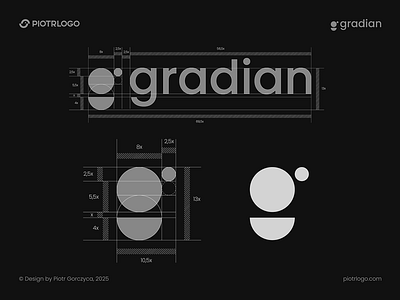 gradian brand branding design idea illustration logo mark negative typography ui