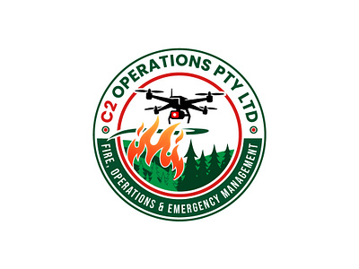 C2-Operations-Pty-Ltd Logo Design branding business creative logo custom logo drone fire forest graphic design letter logo logo
