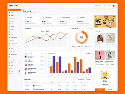 ECOMS - eCommerce Management Admin Dashboard Template admin dashboard bootstrap admin e commerce e commerce platforms ecommerce dashboard ecommerce management