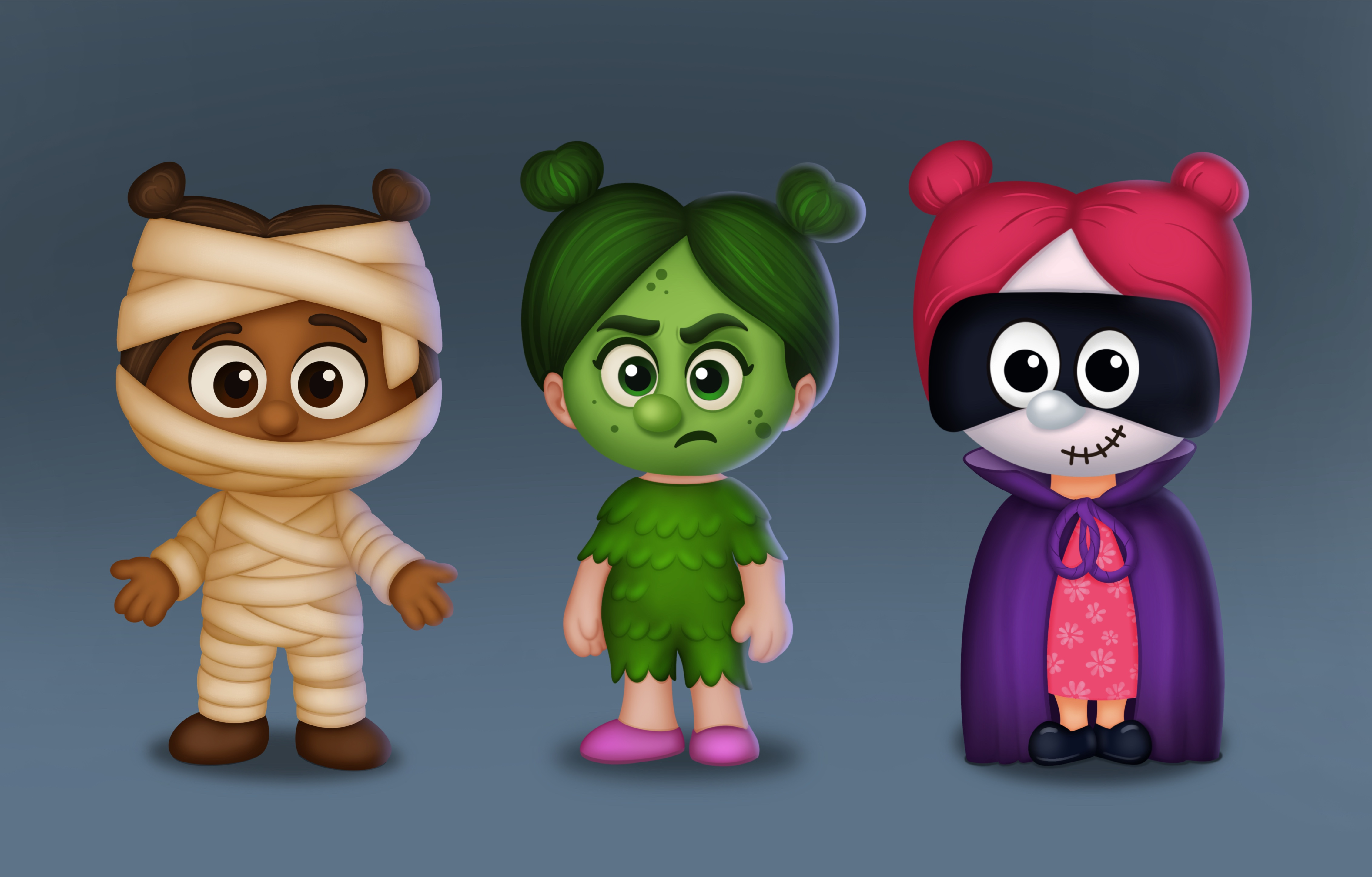 Halloween girls | Casual game art 2dartist casual characterdesign characters concept design gameart illustration