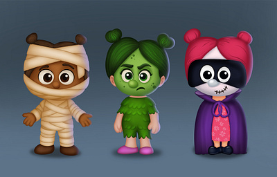 Halloween girls | Casual game art 2dartist casual characterdesign characters concept design gameart illustration