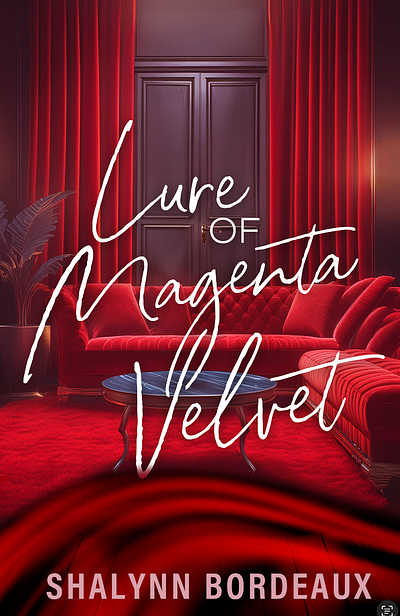 Magenta Velvet - Book Cover Design book cover generative ai red velvet couch