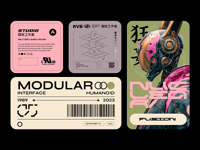 Cyberpunk design bento cyberpunk future graphic design grid humanoid minimalism scifi ui киберпанк