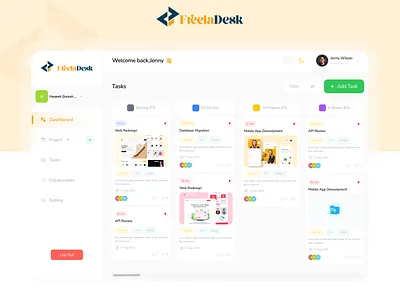 FreelaDesk full dashboard branding clean ui design design ui illustration mobile app ui ui design uiux website