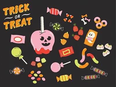 Halloween Candy candy halloween illustration sweets trick or treat vintage