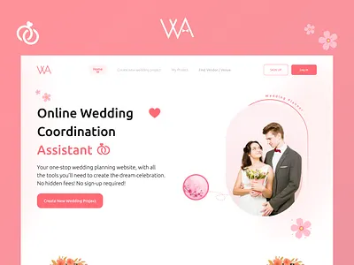 Weeding website branding clean ui design design ui illustration mobile app ui ui design uiux website