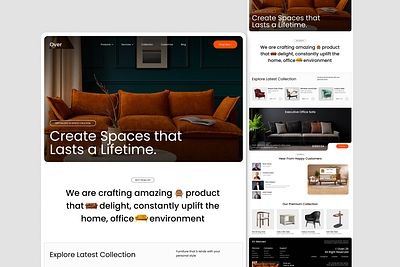 Oven - Furniture Landing Page figma furniture graphic design interior landing page template
