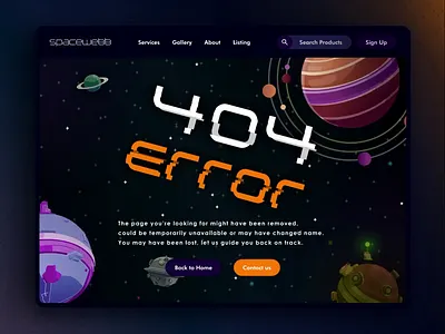 404 Error - Lost in Navigation 404 animation astronaut dailyui dailyui 008 dailyui008 dailyuichallenge darkmode error 404 errorpage floating interaction space ui ui design ux design