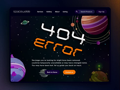 404 Error - Lost in Navigation 404 animation astronaut dailyui dailyui 008 dailyui008 dailyuichallenge darkmode error 404 errorpage floating interaction space ui ui design ux design