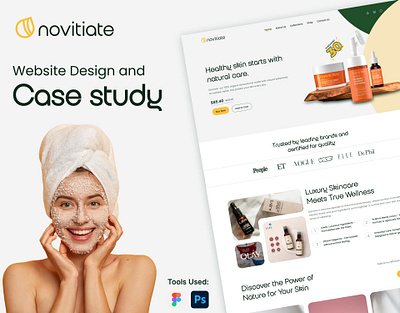 Novitiate - Skincare products website adobe photoshop case study cosmetics design ecommerce figma interactive design landing page minimalist design modern design modern web design product page responsive layout skincare ui uiux uxui design web design web design inspiration