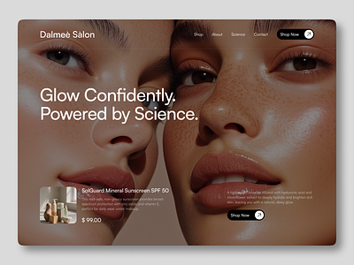 Glow Confidently — Luxury Skincare Website Design ✨ beauty brand ui brand storytelling ui clean landing page ecommerce hero section editorial website elegant brand identity glow aesthetic website high end ui design luxury cosmetic web design minimalist ecommerce design modern fashion landing page premium skincare brand product focused layout responsive beauty site science based skincare self care platform skincare website design soft neutral palette wellness brand ux women focused design