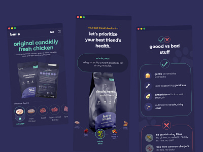Bare — Original Candidly Fresh Chicken (Dog Food) dog ecommerce mobile pets product webdesign