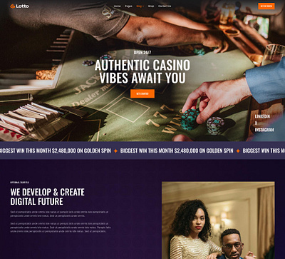 Lotto - Slot Casino & Lottery WordPress Theme design illustration ui web design web development webdesign woocommerce wordpress wordpress theme wordpress themes