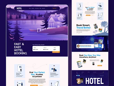 Hotel Booking Website affordable hotels book hotel online brand identity branding design graphic design hotel booking hotels near me hotels reservations icon illustration lettermark logo luxury hotel online hotel booking ui uiux