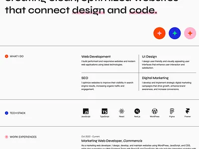Personal Website frontend development personal website ui design ui development