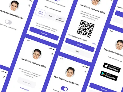 Two-Factor Authentication 2fa app design mobile qr code two factor authentication ui ux