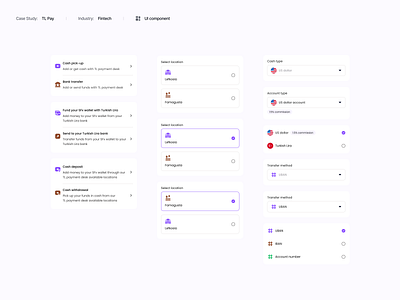 Turkish Lira Pay UI component cash location payment transfer ui ux