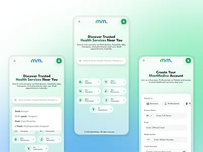 MeetMedico Mobile Designs design doctor healtcare homepage hospital medical medicine ui design ui inspiration uiux uiux design