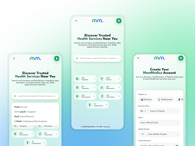 MeetMedico Mobile Designs design doctor healtcare homepage hospital medical medicine ui design ui inspiration uiux uiux design