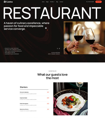 Cuisina - Restaurant Bar & Cafe WordPress Theme blog design illustration ui web design webdesign wordpress wordpress design wordpress theme wordpress themes