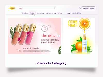 Cosmetics E- Commerce | Home Page branding design e commerce graphic design landing ui uiux uix user flow ux web design website