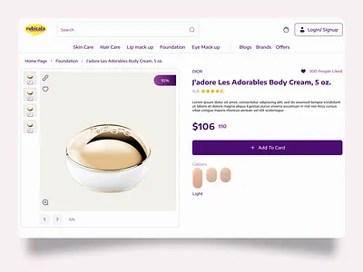 Cosmetics E- Commerce | Product Detail Page (PDP) branding design graphic design landing page ui uiux uix ux web web design website