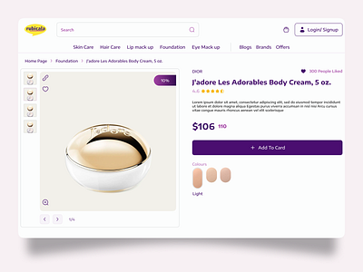 Cosmetics E- Commerce | Product Detail Page (PDP) branding design graphic design landing page ui uiux uix ux web web design website