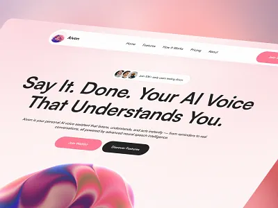 Aivon — Your AI Voice That Understands You ai ai app ai assistant ai design ai website artificial intelligence bot chatbot clean design devdock figma machine learning orbit siri ui design ux design visual web app