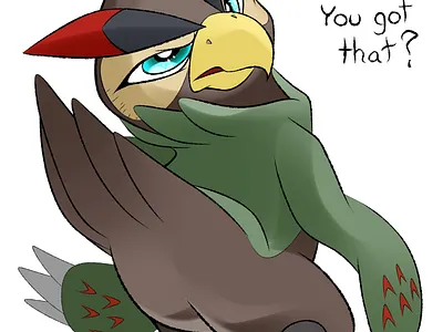 I’m cute art digimon falcomon