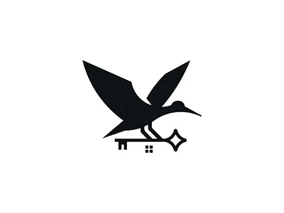 Bird and key house logo for sale abstract bird bird key birds branding design eco geometric house icon identity illustration key mark nature premium symbol vector wildlife wings