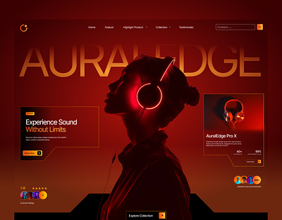 AuraNore | E-commerce Website 3d animation branding design e commerce e commerce website e commerce website design e commerce website design ui e commerce website design ux figma framer graphic design headphone illustration logo ui uiux ux web design webflow