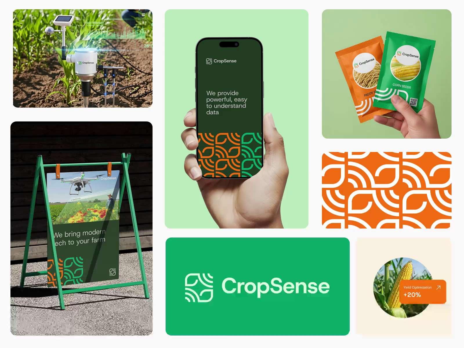 Example of Agro Tech, Data, Tracking, Sustainable Farming, Crop, AI, C logo