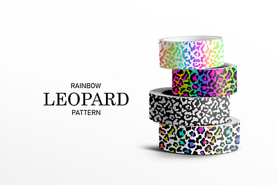 Rainbow leopard pattern graphic design illustration leopard pattern print seamless typography vector