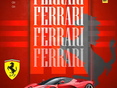 Ferrari Poster desgined by me in Photoshop branding concept ferrari graphic design logo poster