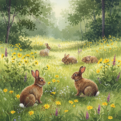 Watercolor painting of rabbit. app branding design graphic design illustration logo typography ui ux vector