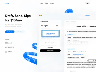 PureSign 3d branding design graphic design landing page logo ui ux