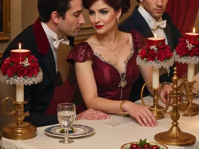 Enjoy Yuletide dinner cover art work graphic design regency yuletide