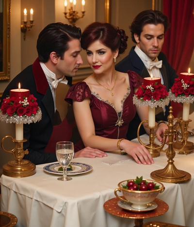 Enjoy Yuletide dinner cover art work graphic design regency yuletide