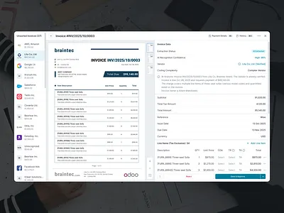 AI-assisted invoice review and approval accounting accounts payable ap b2b saas bookkeeping design finance ui ux