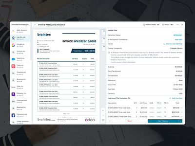 AI-assisted invoice review and approval accounting accounts payable ap b2b saas bookkeeping design finance ui ux