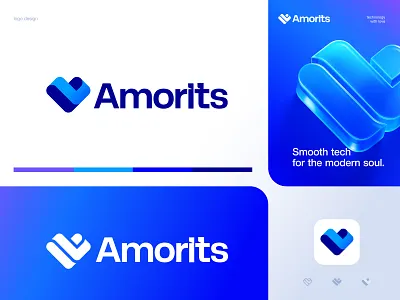 Tech For Love app blue branding branding design design elegant design flat geometric design graphic design grediant heart logo logodesign looplogo love minimal modern simple logo techlogo technology