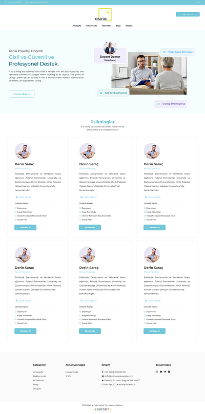 Aşina Evde Sağlık | Web Design app branding design ecommerce figma graphic design illustration landingpage logo photoshop ui webdesign