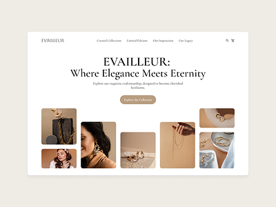 EVAILLEUR: Unveiling Timeless Elegance in UI Design jewelry luxury ui design web design