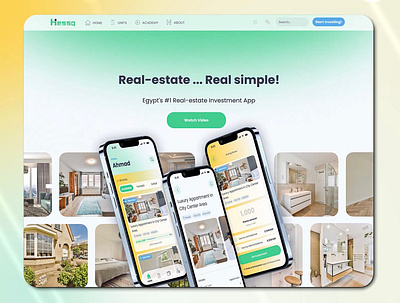 Crowd Funding Real-Estate Investment Landing Page animation app crowd funding investment landing page ui
